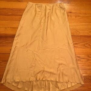 Abercrombie Small Yellow Silk Midi Skirt